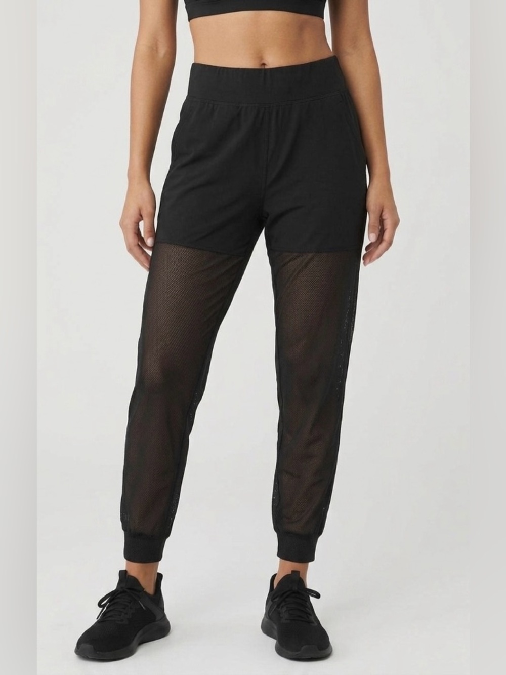 Alo Yoga Black Mesh Jogger Pants